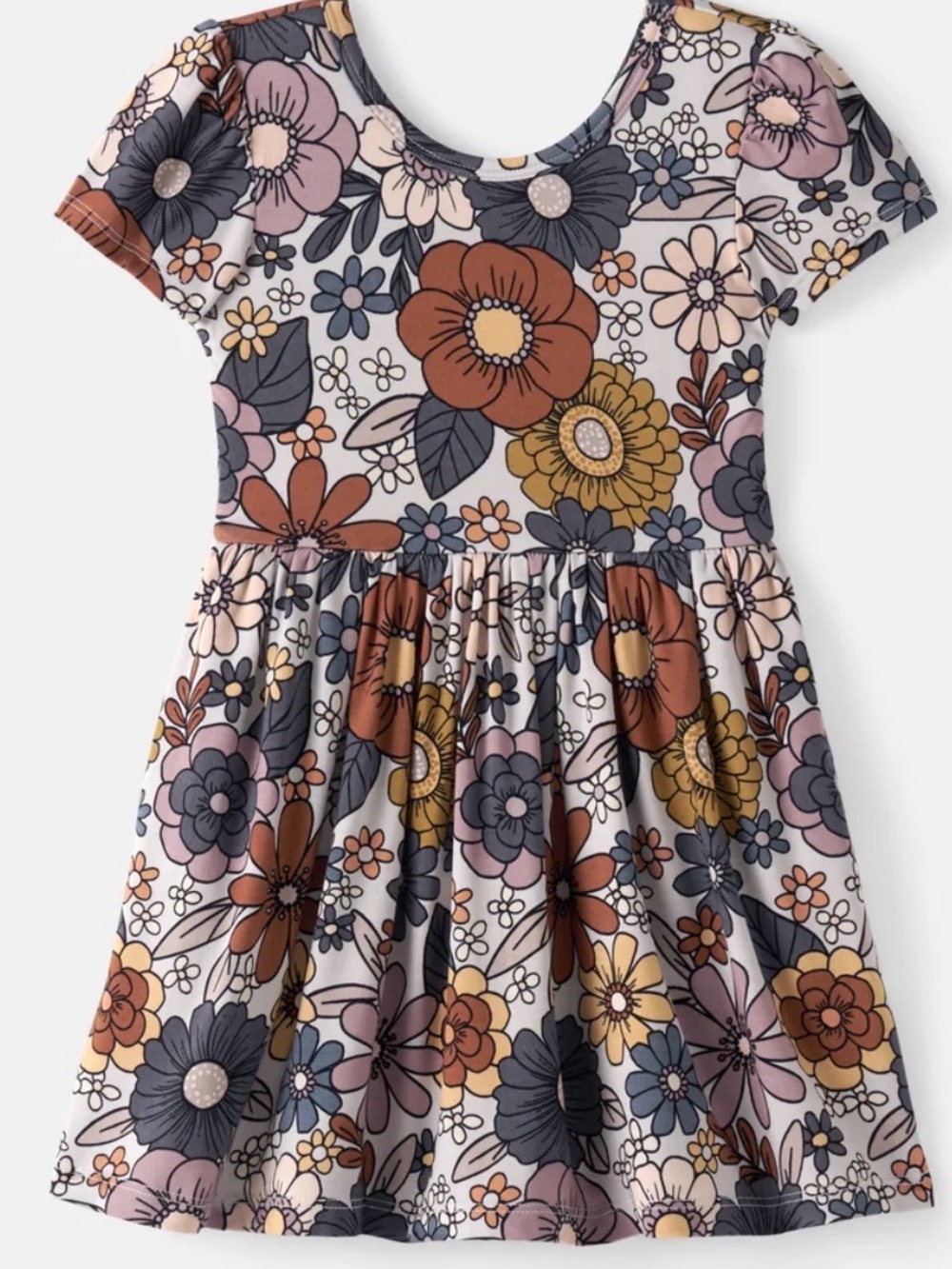 4T🤎 Little Sleepies Wildwood Floral Skater Dress Short Sleeve Bamboo New w/ Tags